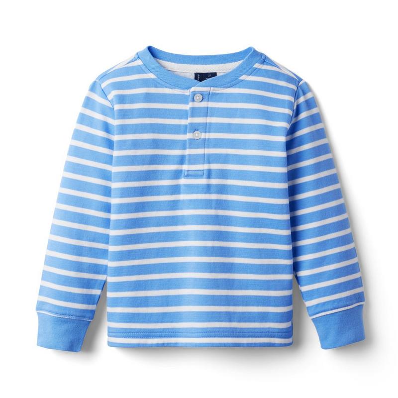 Striped Henley Tee- Janie And Jack
